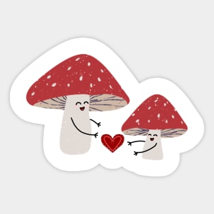 mushroom love Sticker